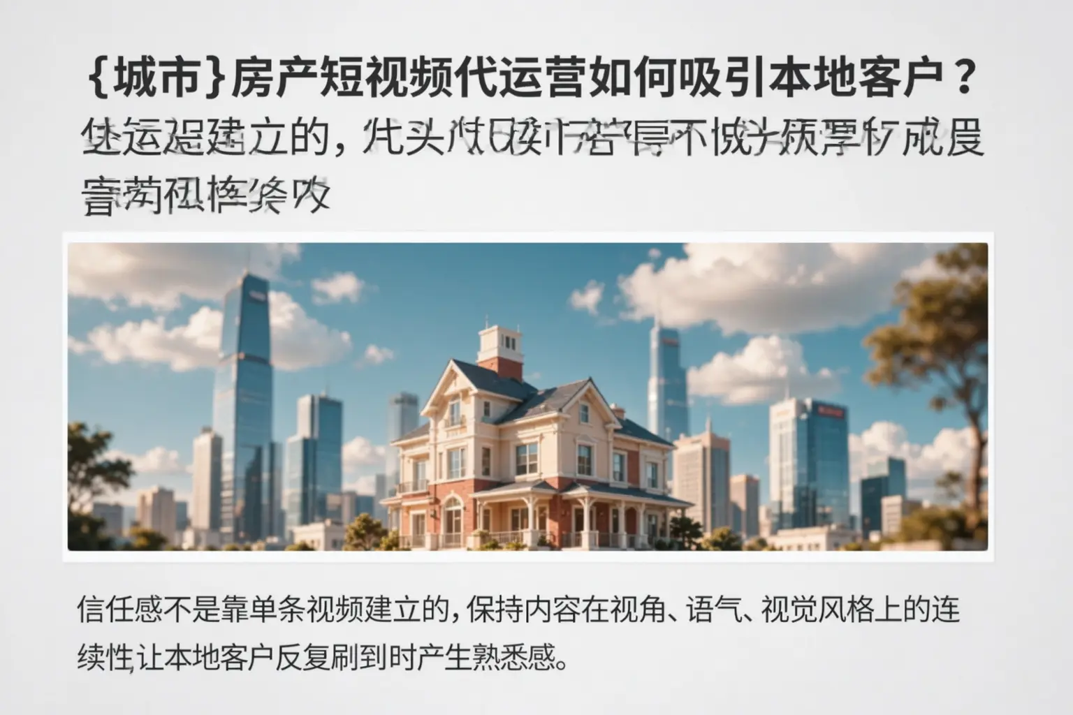 六安房产短视频代运营如何吸引本地客户?