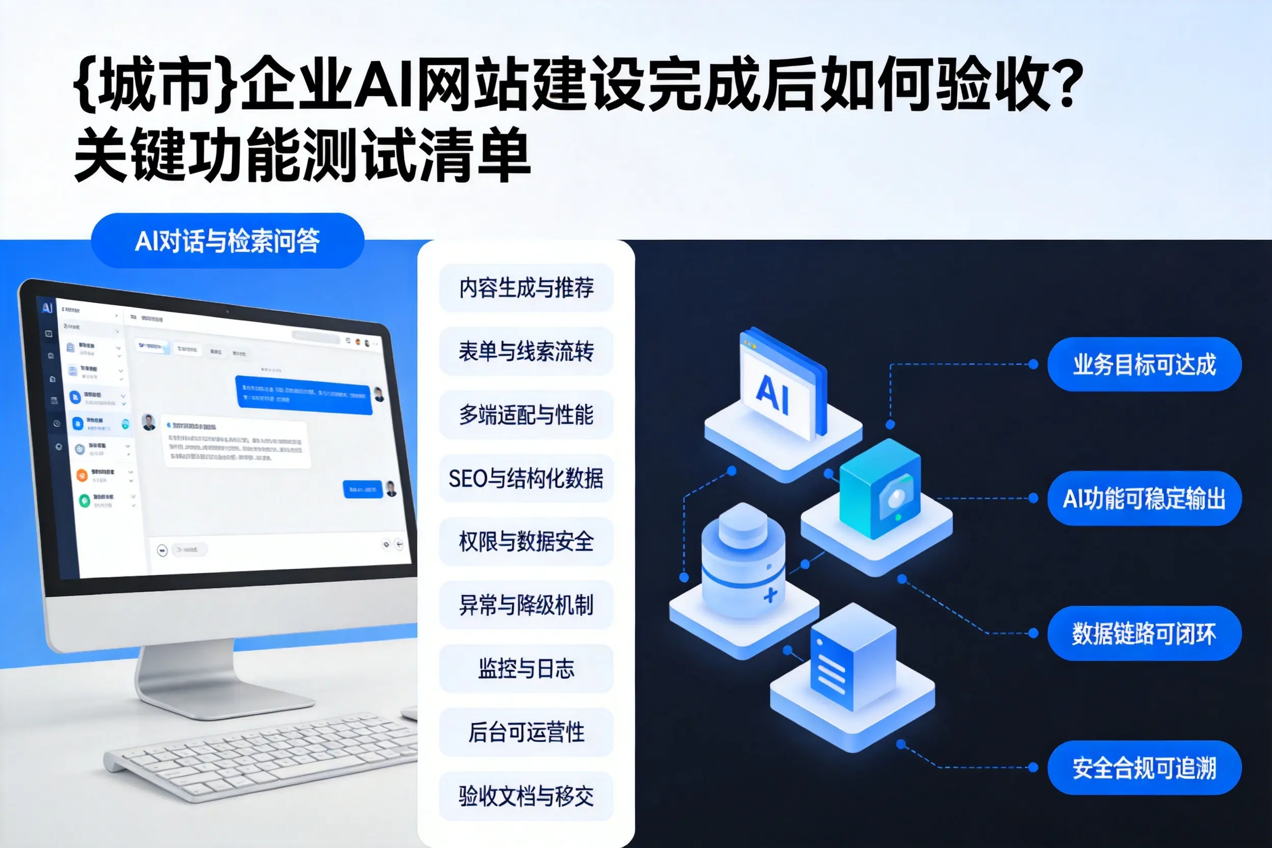 六安企业AI网站建设完成后如何验收?关键功能测试清单