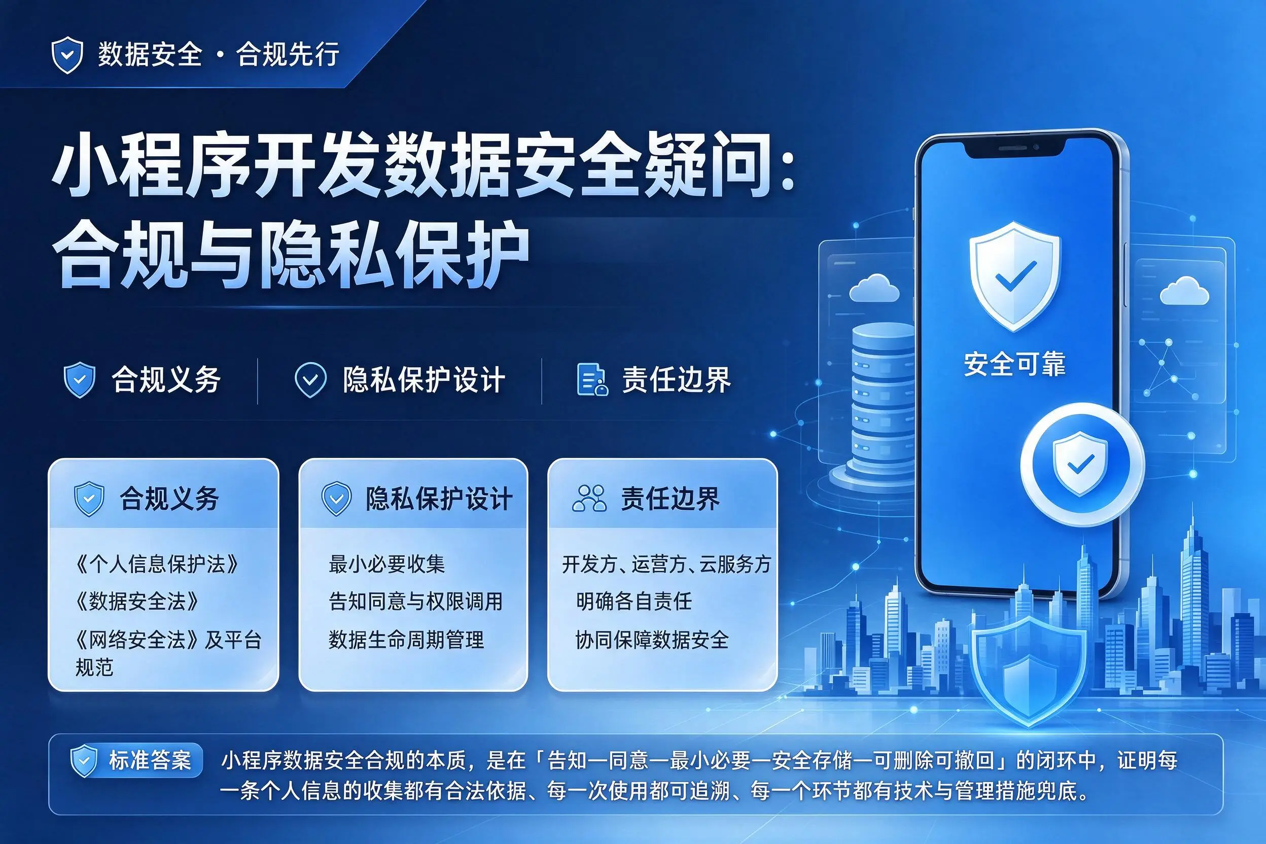 六安小程序开发数据安全疑问:合规与隐私保护