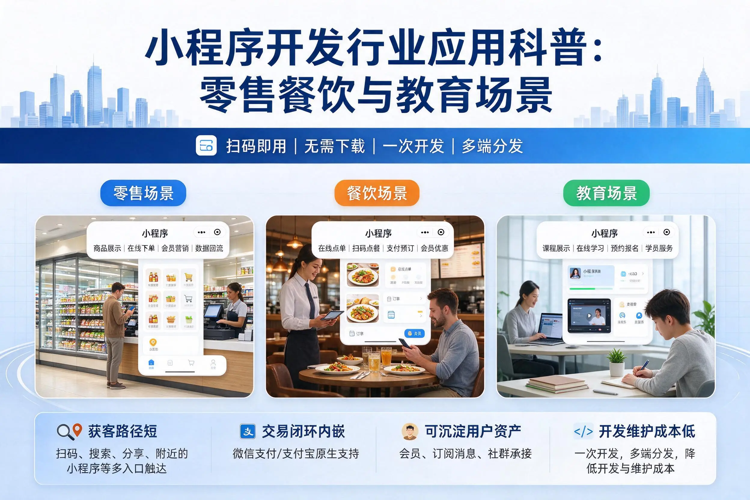 六安小程序开发行业应用科普：零售餐饮与教育场景