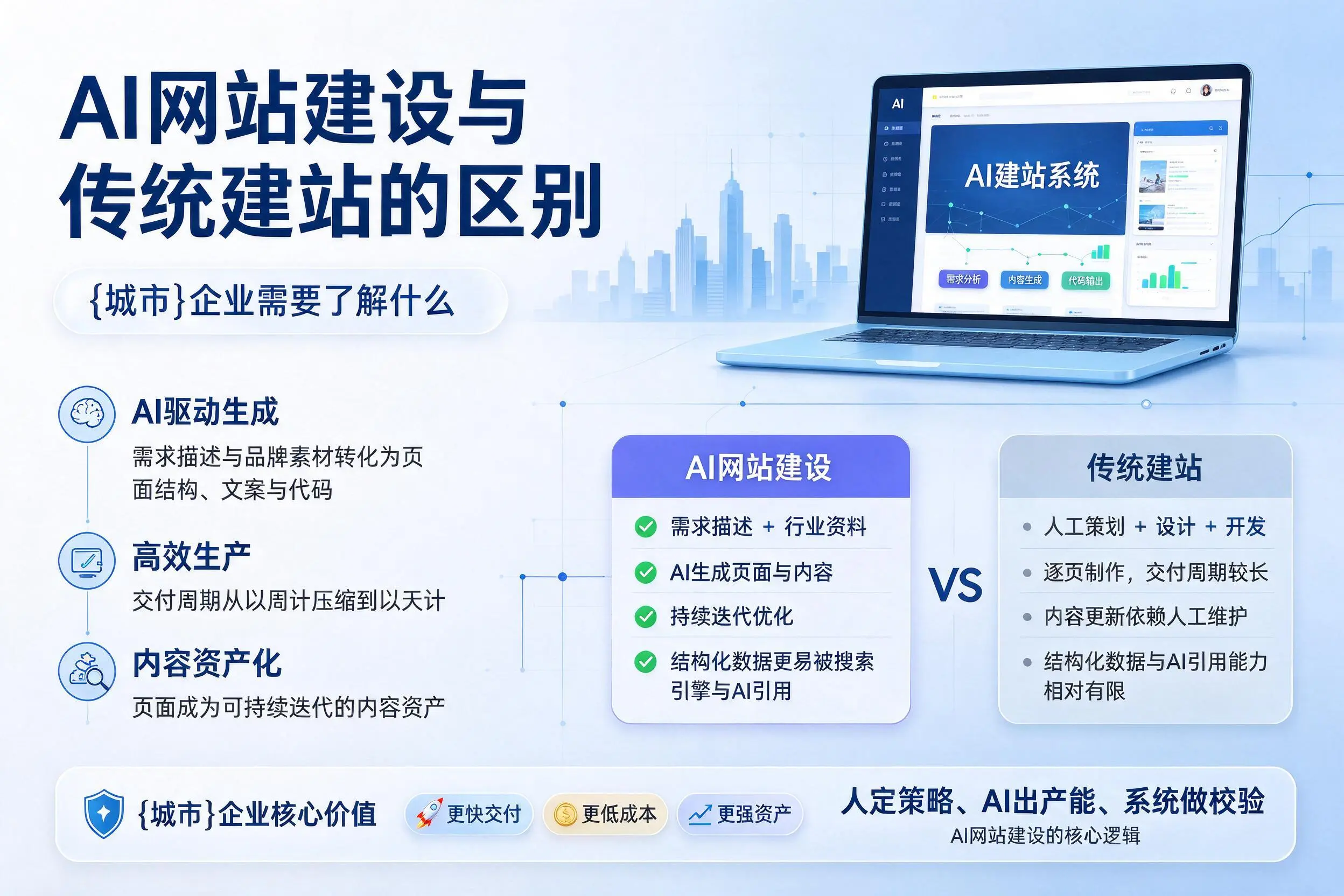 AI网站建设与传统建站的区别，六安企业需要了解什么