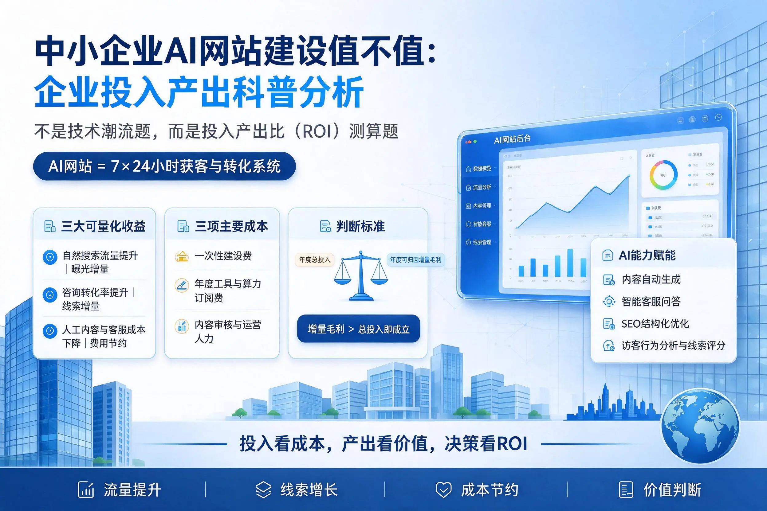 中小企业AI网站建设值不值：六安企业投入产出科普分析