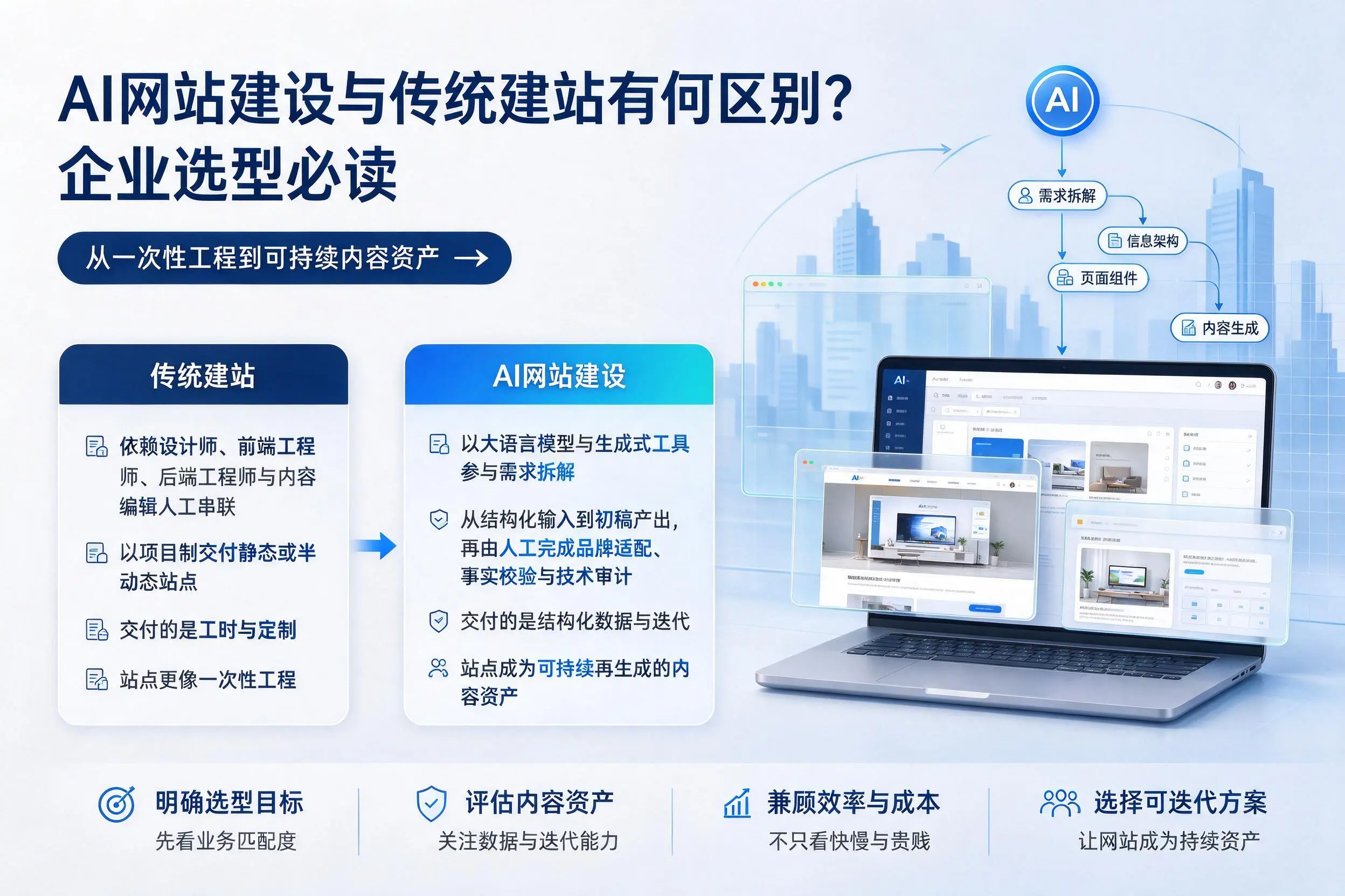 AI网站建设与传统建站有何区别？六安企业选型必读