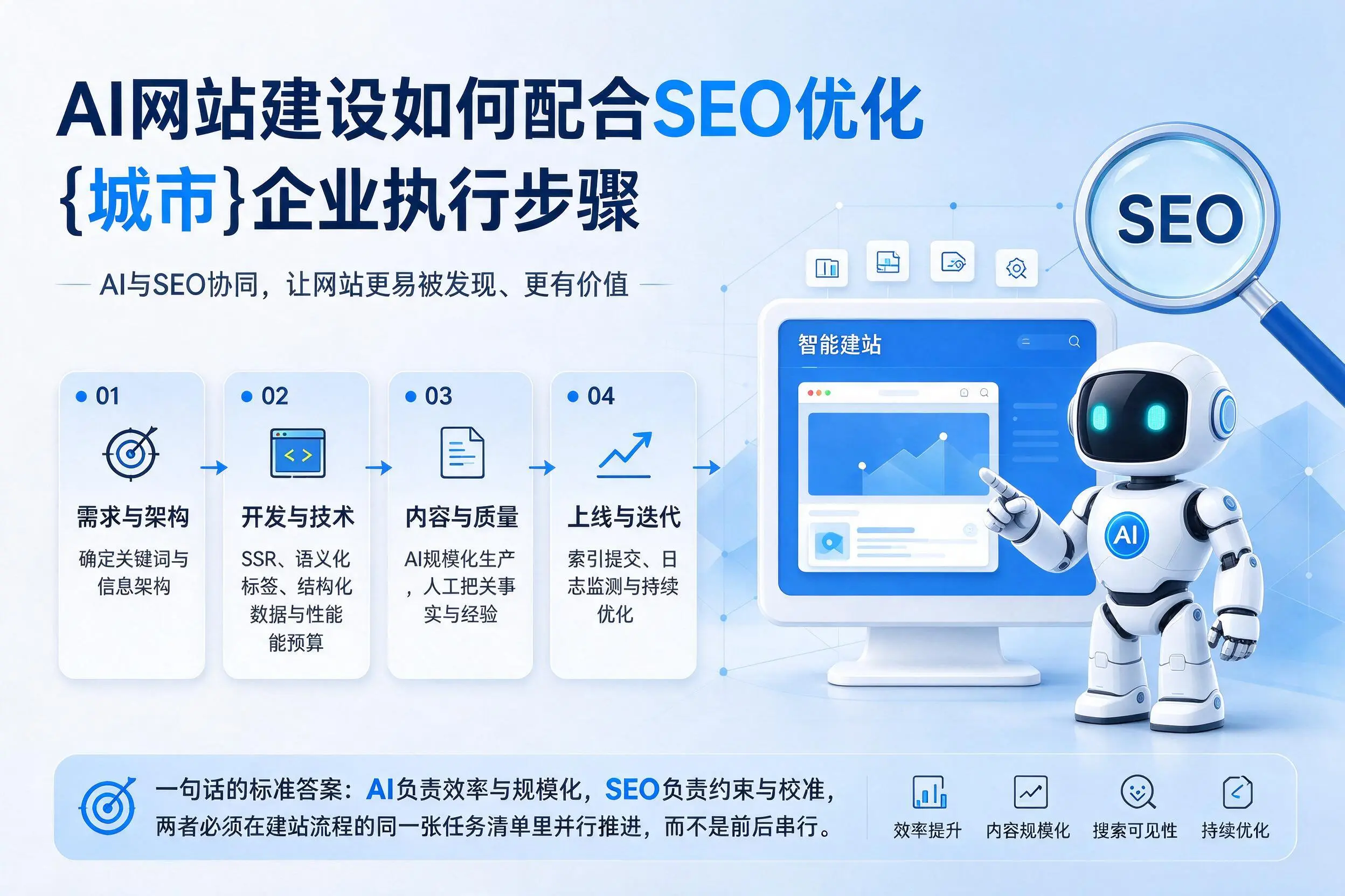 AI网站建设如何配合SEO优化，六安企业执行步骤