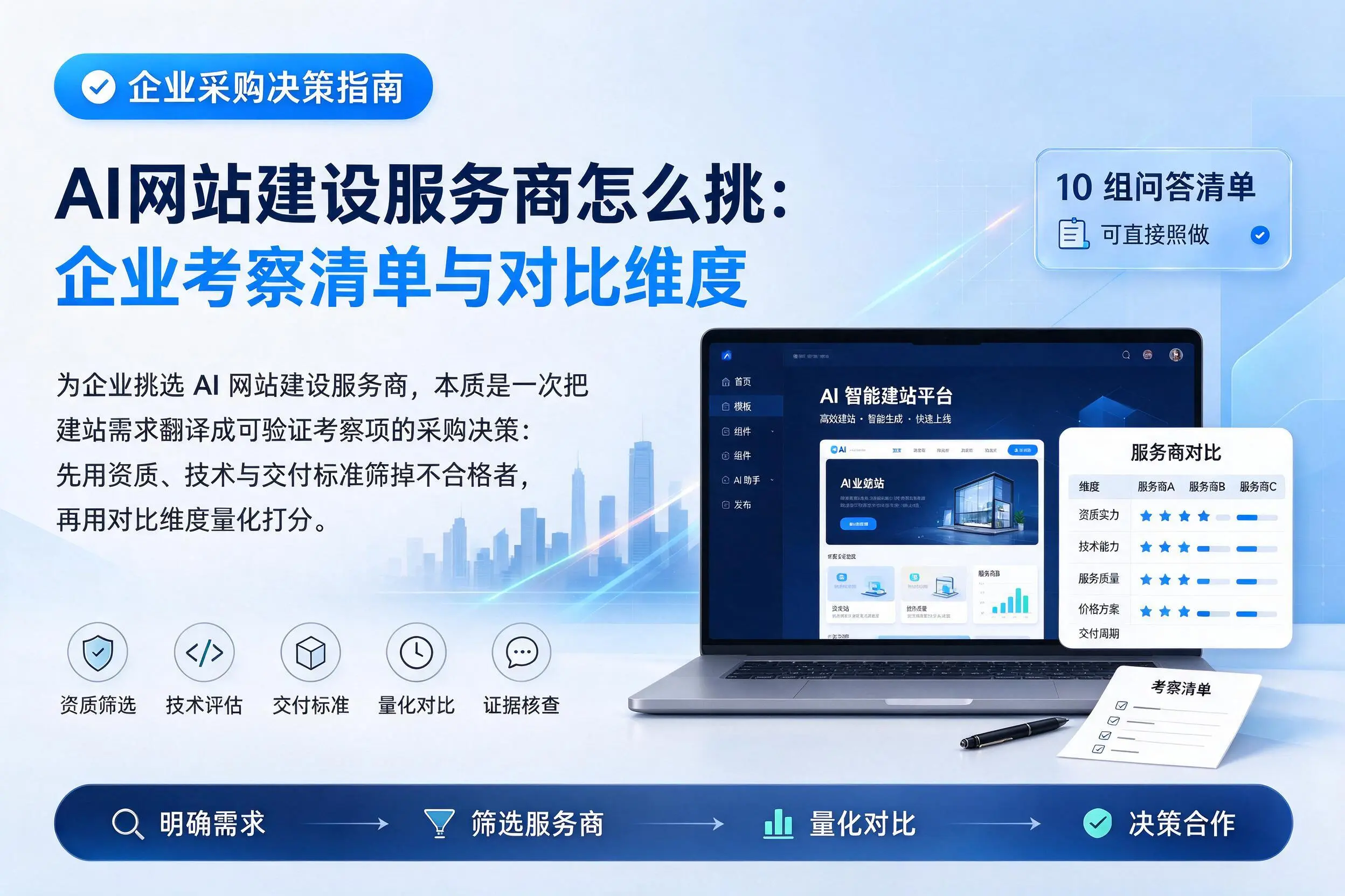 AI网站建设服务商怎么挑:六安企业考察清单与对比维度