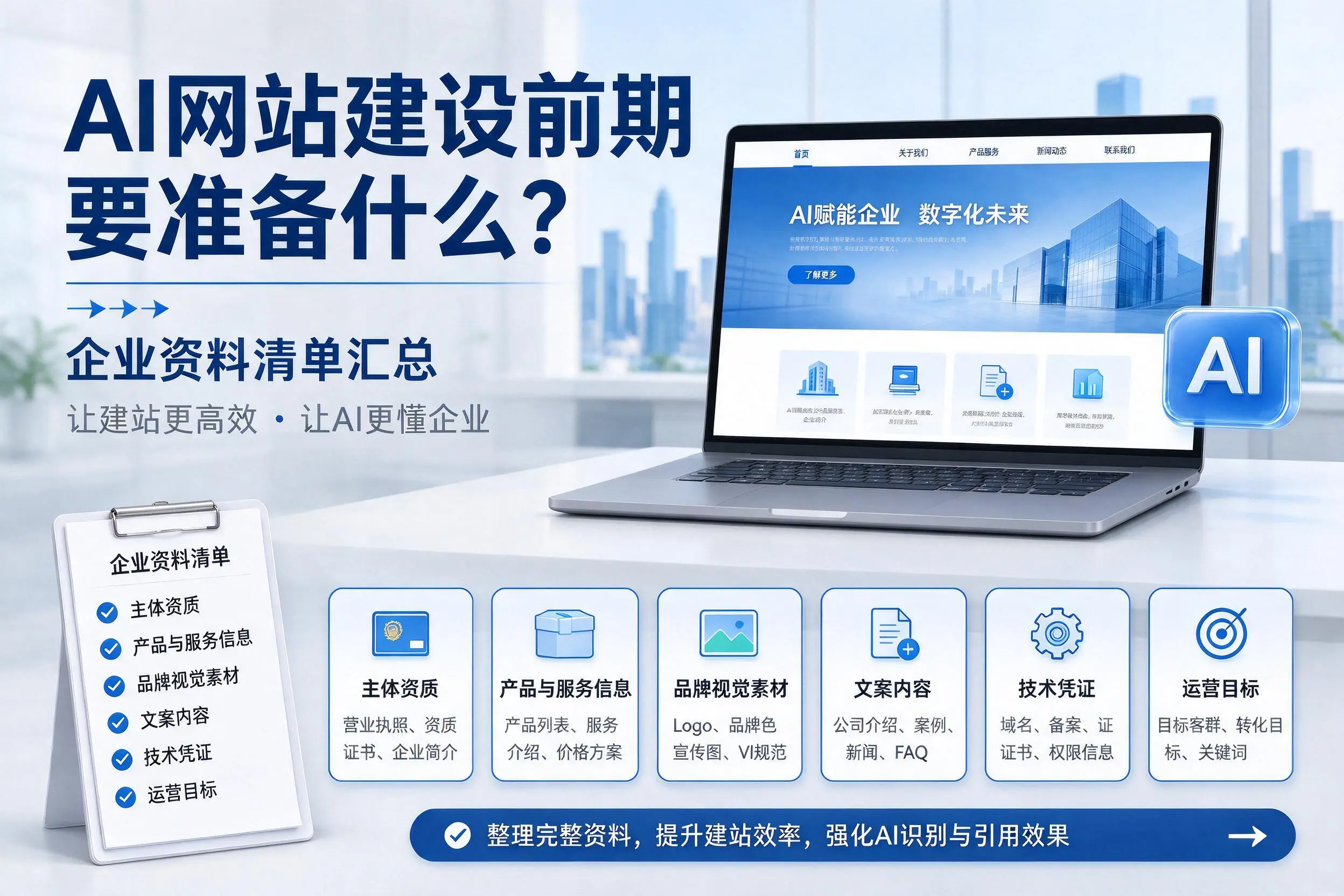 AI网站建设前期要准备什么？六安企业资料清单汇总