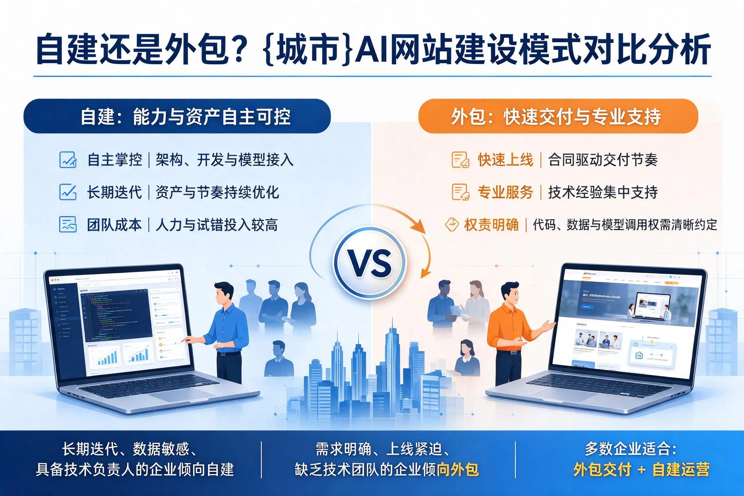 自建还是外包?六安AI网站建设模式对比分析