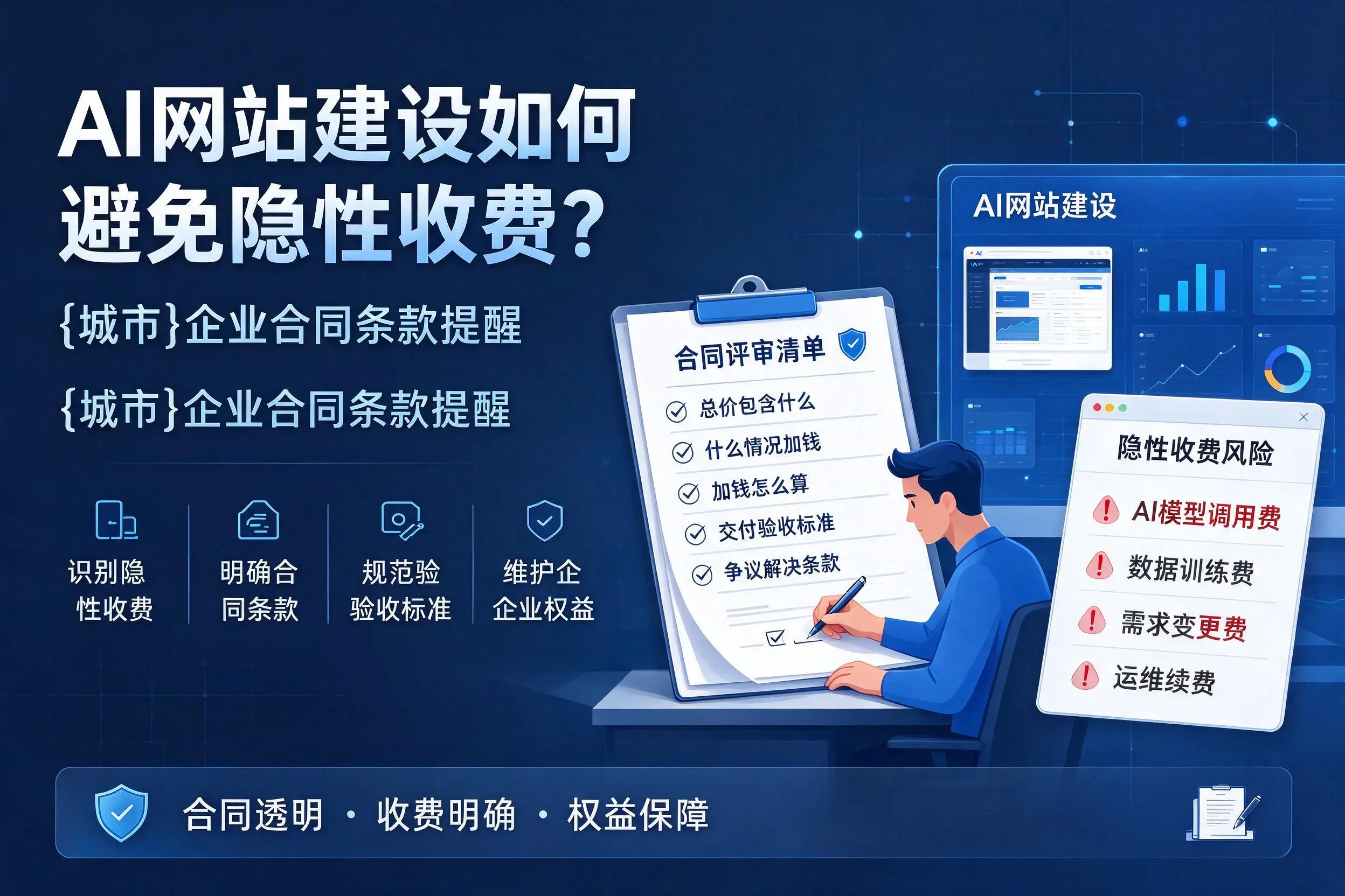 AI网站建设如何避免隐性收费?六安企业合同条款提醒