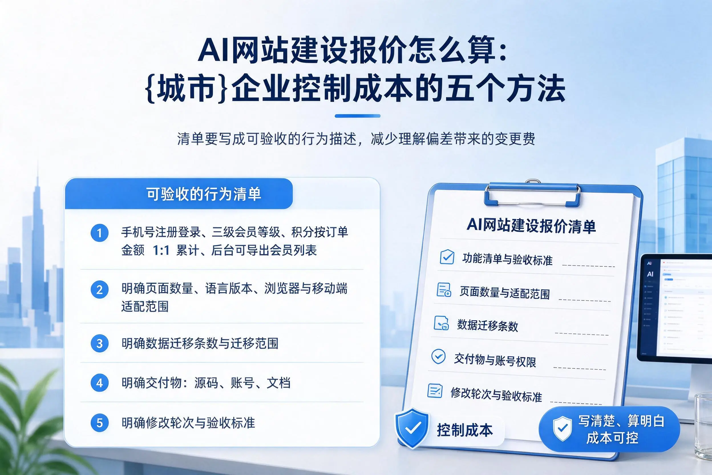 AI网站建设报价怎么算:六安企业控制成本的五个方法